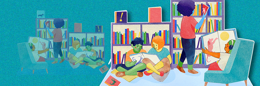 A busy children's library