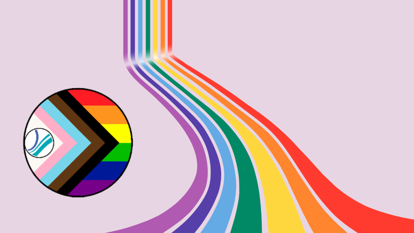 Rainbow pride graphic with flag