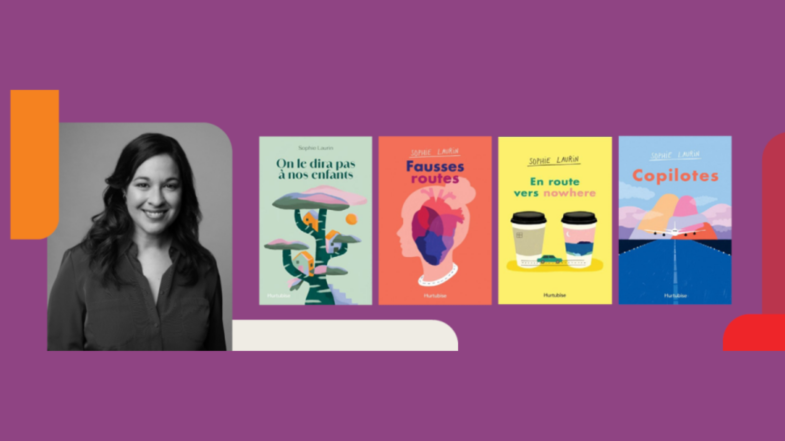 Photo de Sophie Laurin et de ses livres. 